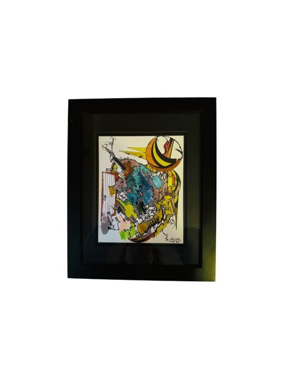 Limited Edition Abstract Signed Art Print in Black Frame